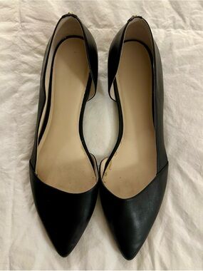 Cole Haan Black Pointed-Toe D'Orsay Flats